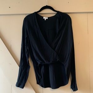 Black Surplice Top